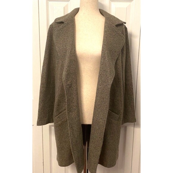 HALOGEN Wool Blend Sweater Jacket Women’s Small Double Breasted Grey Lightweight - Picture 6 of 9